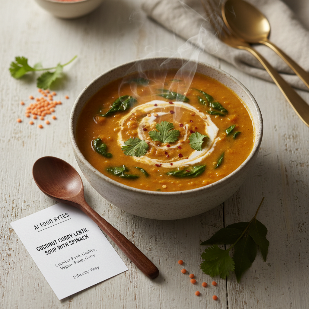 Coconut Curry Lentil Soup with Spinach gallery photo