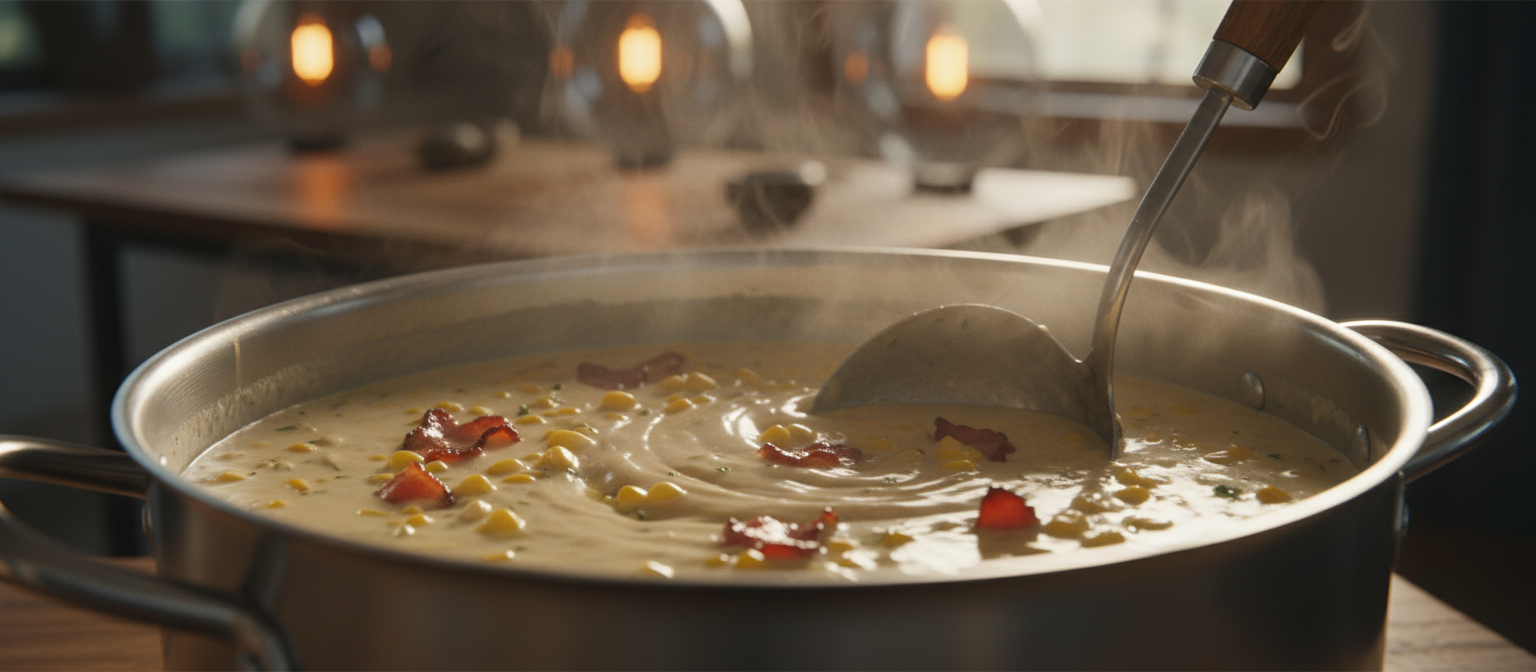 Creamy Corn Chowder with Crispy Bacon gallery photo