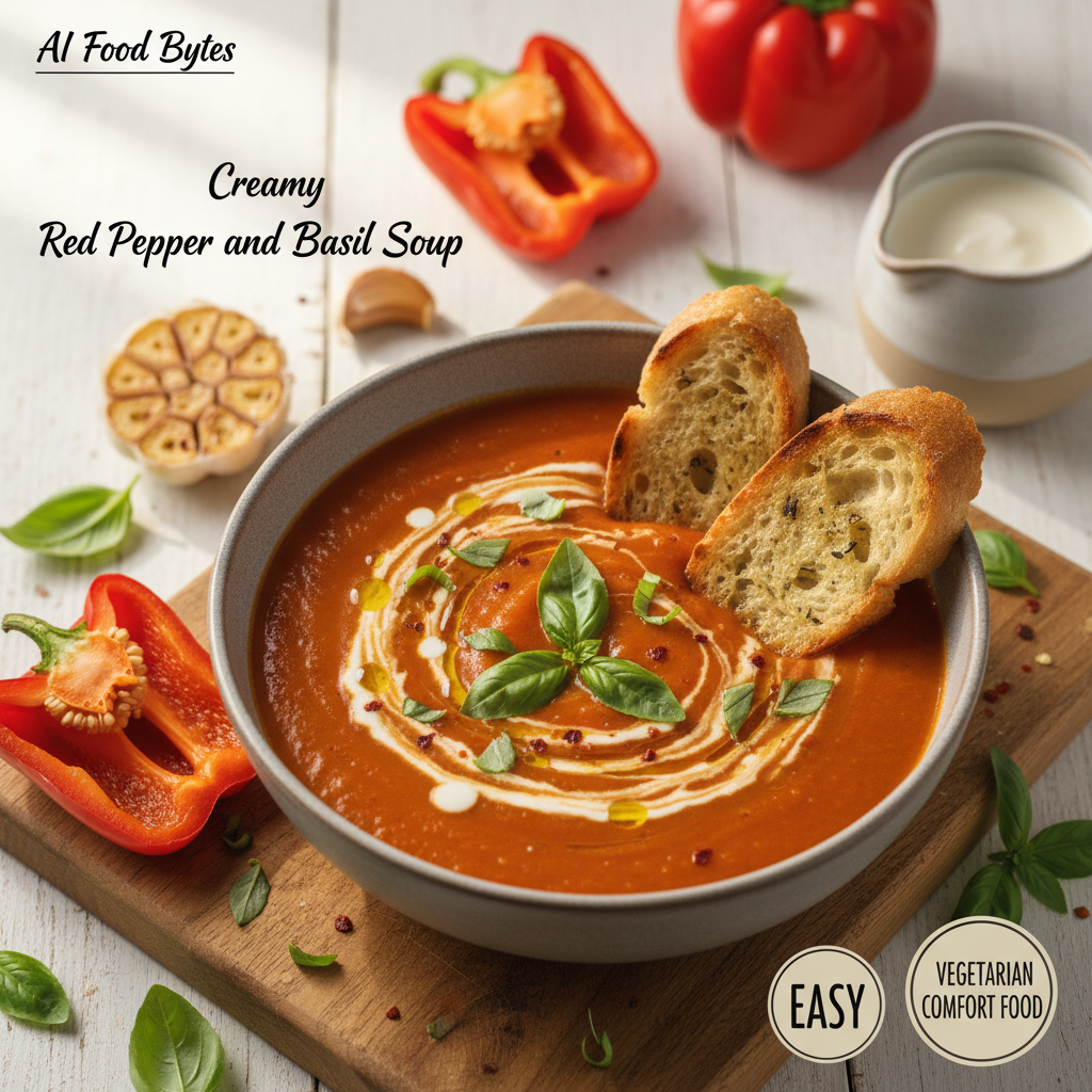 Creamy Roasted Red Pepper and Basil Soup gallery photo