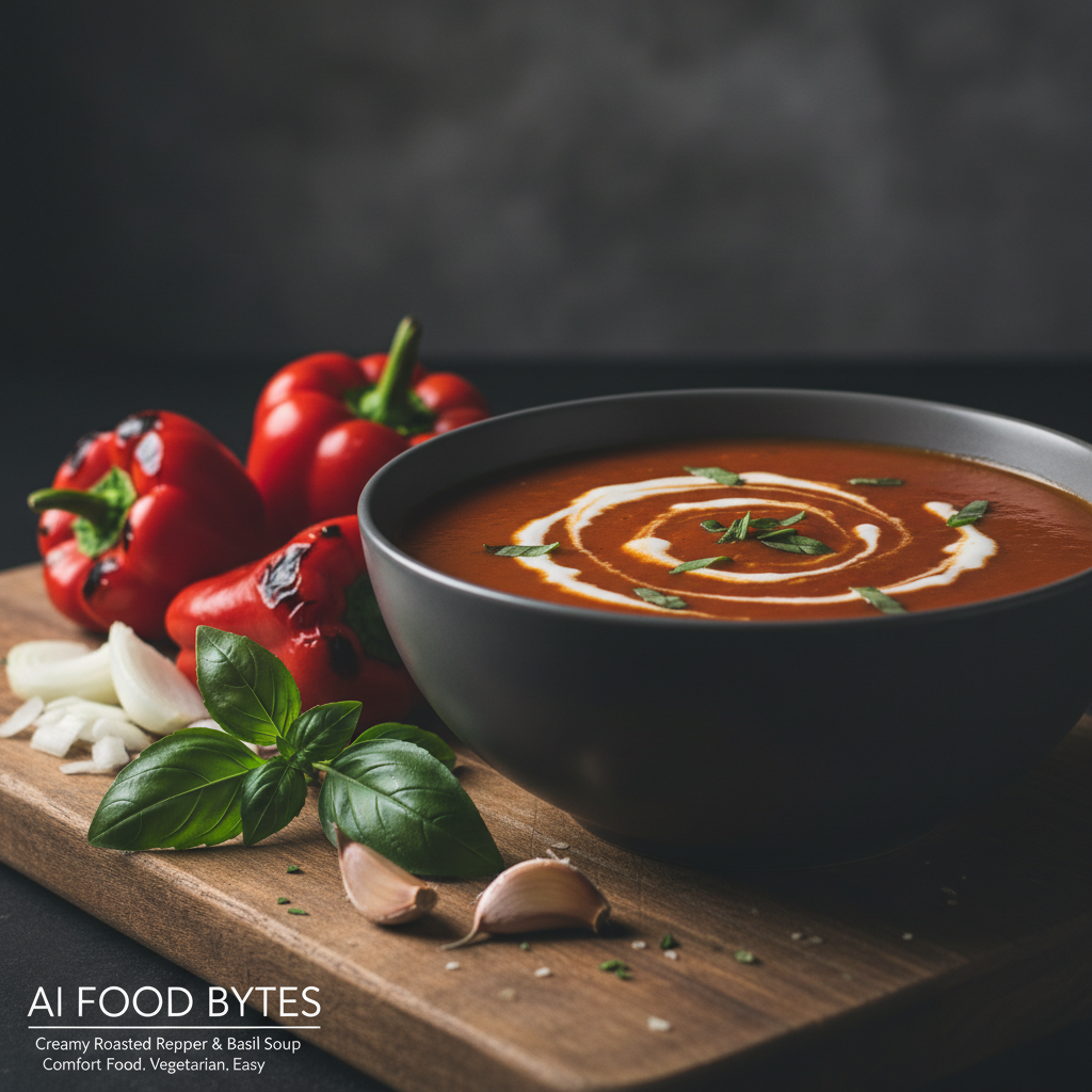 Creamy Roasted Red Pepper and Basil Soup gallery photo