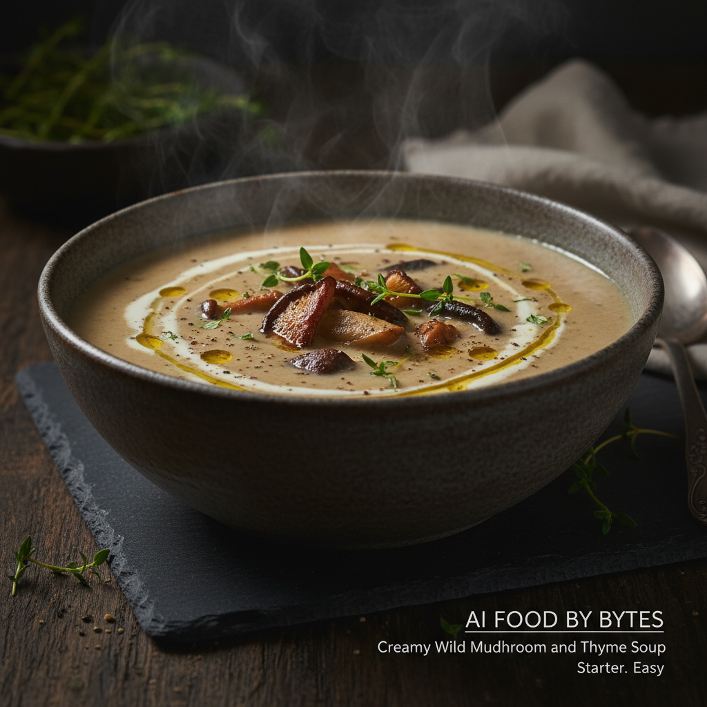 Creamy Wild Mushroom and Thyme Soup gallery photo