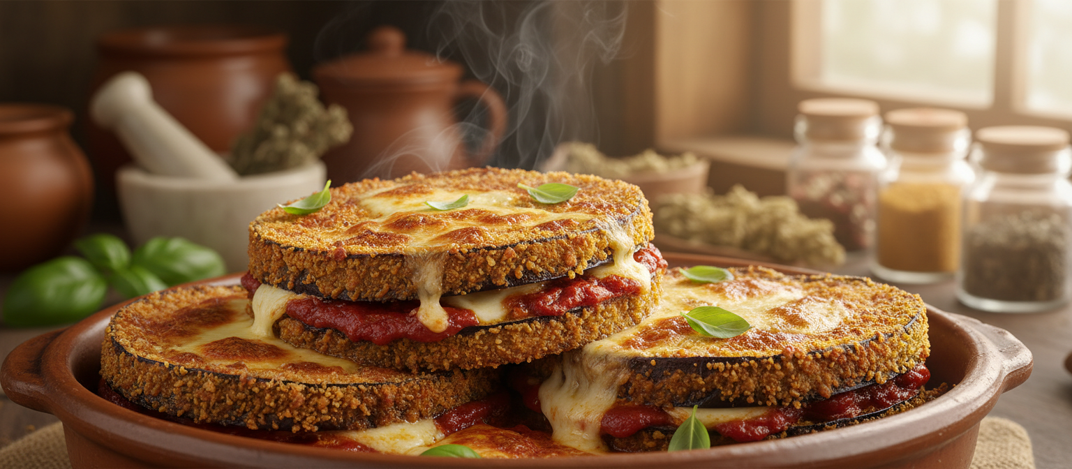 Crispy Baked Eggplant Parmesan with Marinara gallery photo