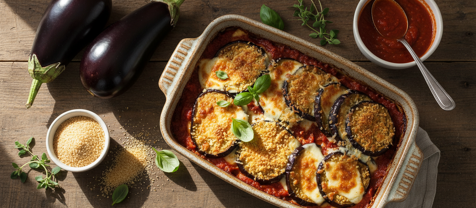 Crispy Baked Eggplant Parmesan with Marinara gallery photo