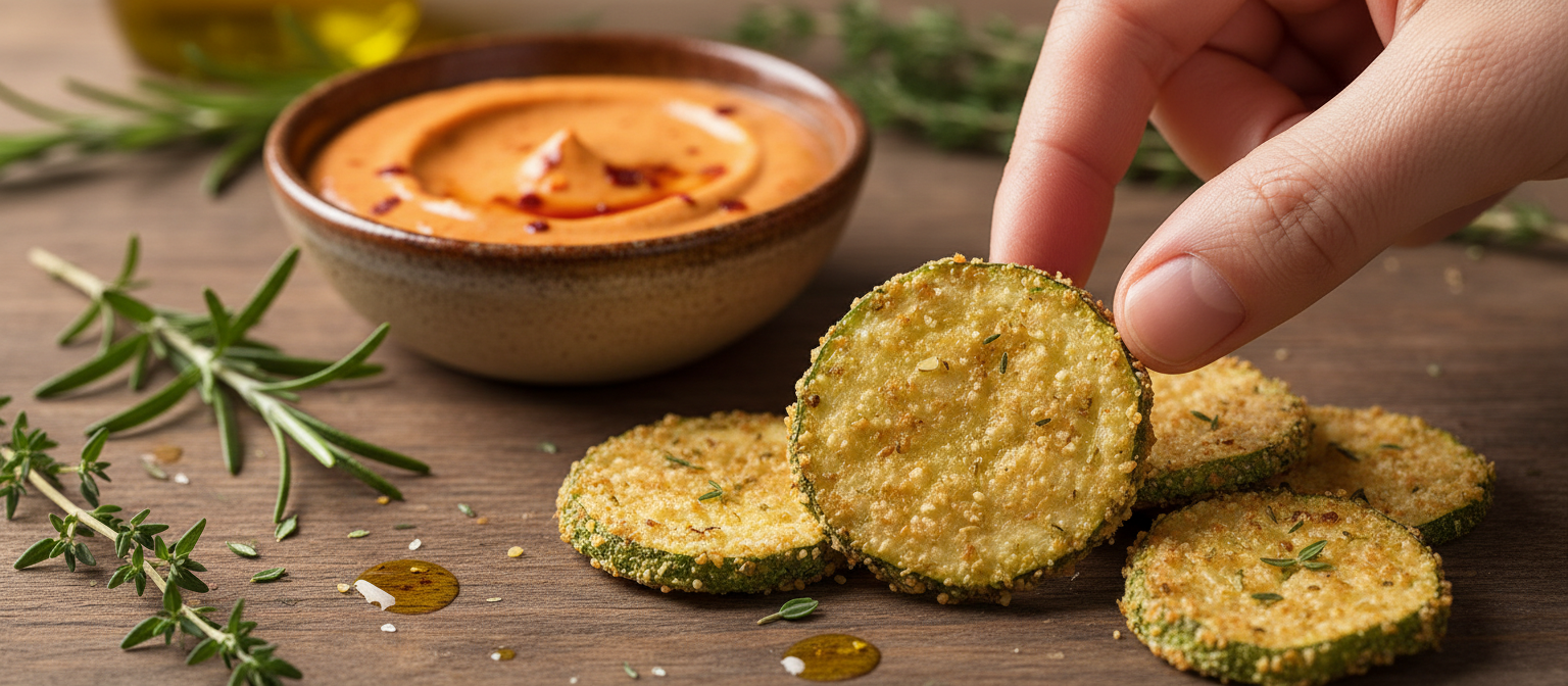 Crispy Baked Zucchini Chips with Spicy Aioli gallery photo