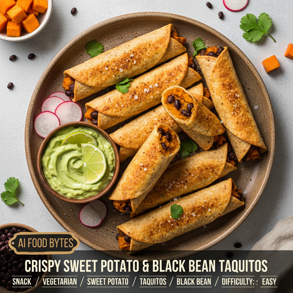 Crispy Sweet Potato and Black Bean Taquitos gallery photo