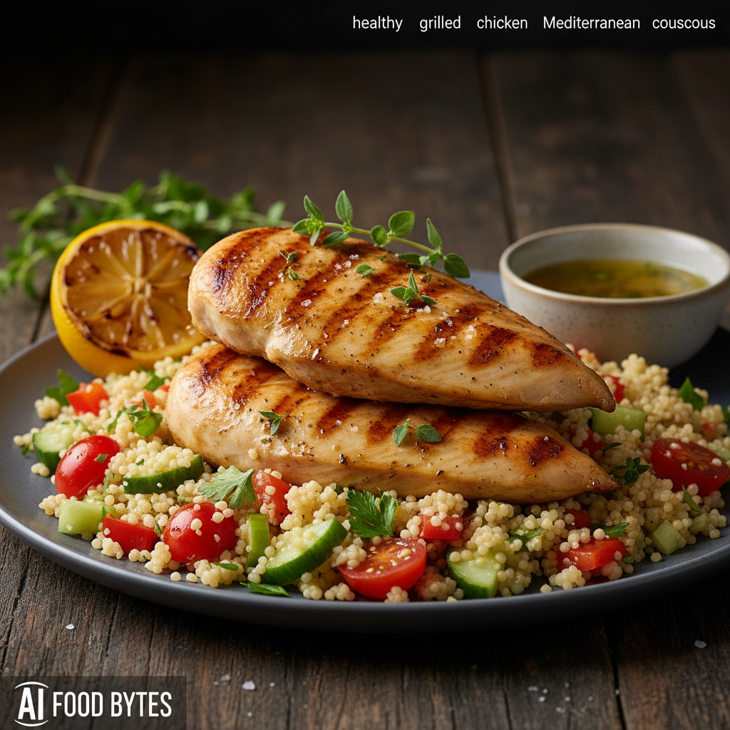 Grilled Lemon Herb Chicken with Mediterranean Couscous gallery photo