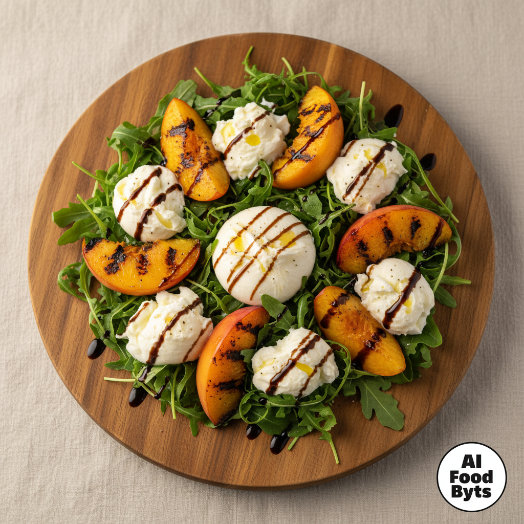 Grilled Peach and Burrata Salad with Arugula gallery photo