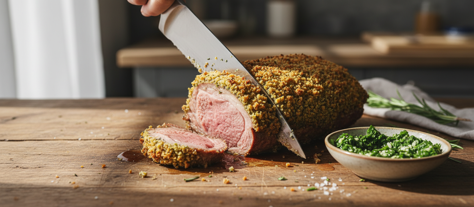 Herb-Crusted Rack of Lamb with Mint Chimichurri gallery photo