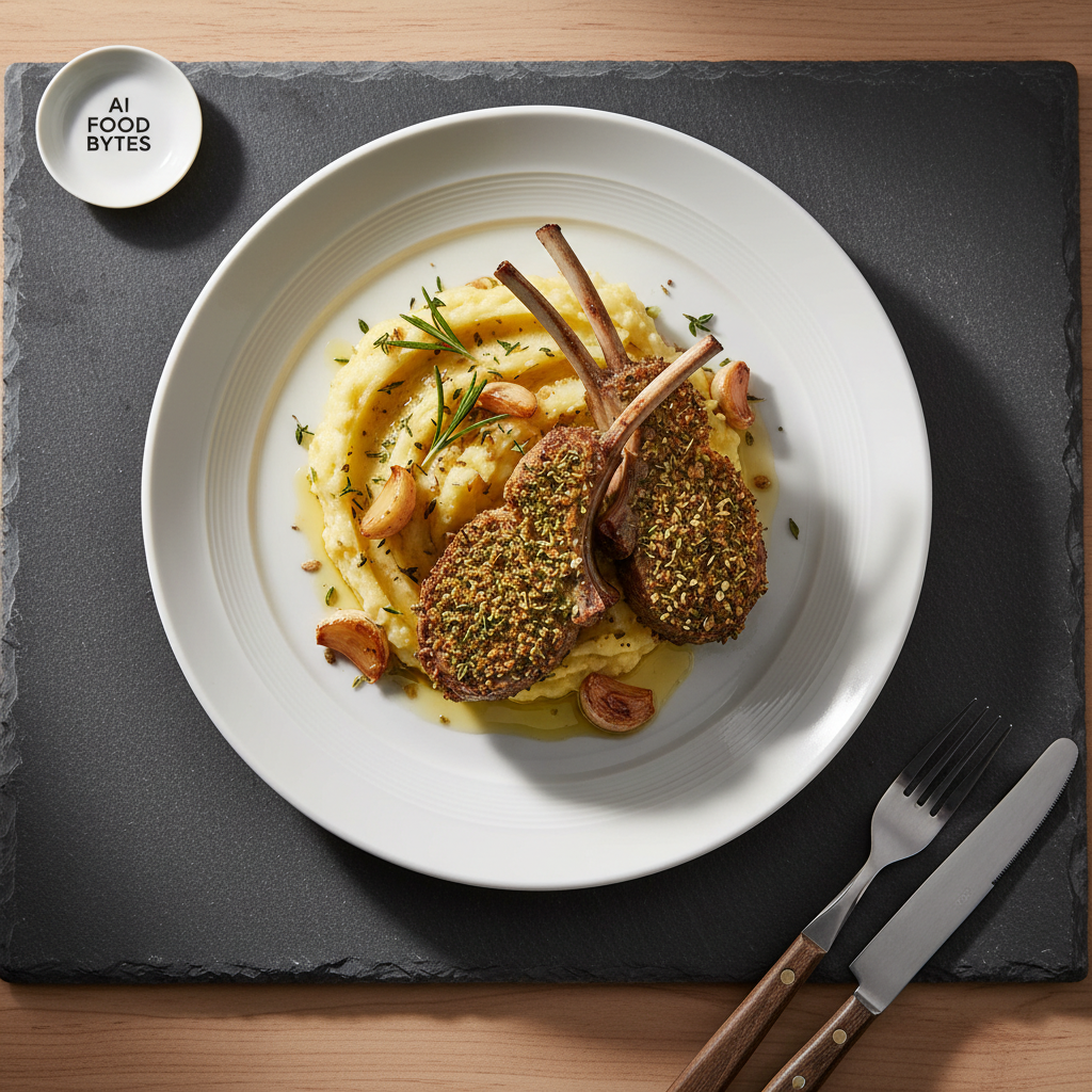 Herb-Crusted Rack of Lamb with Roasted Garlic Mashed Potatoes gallery photo