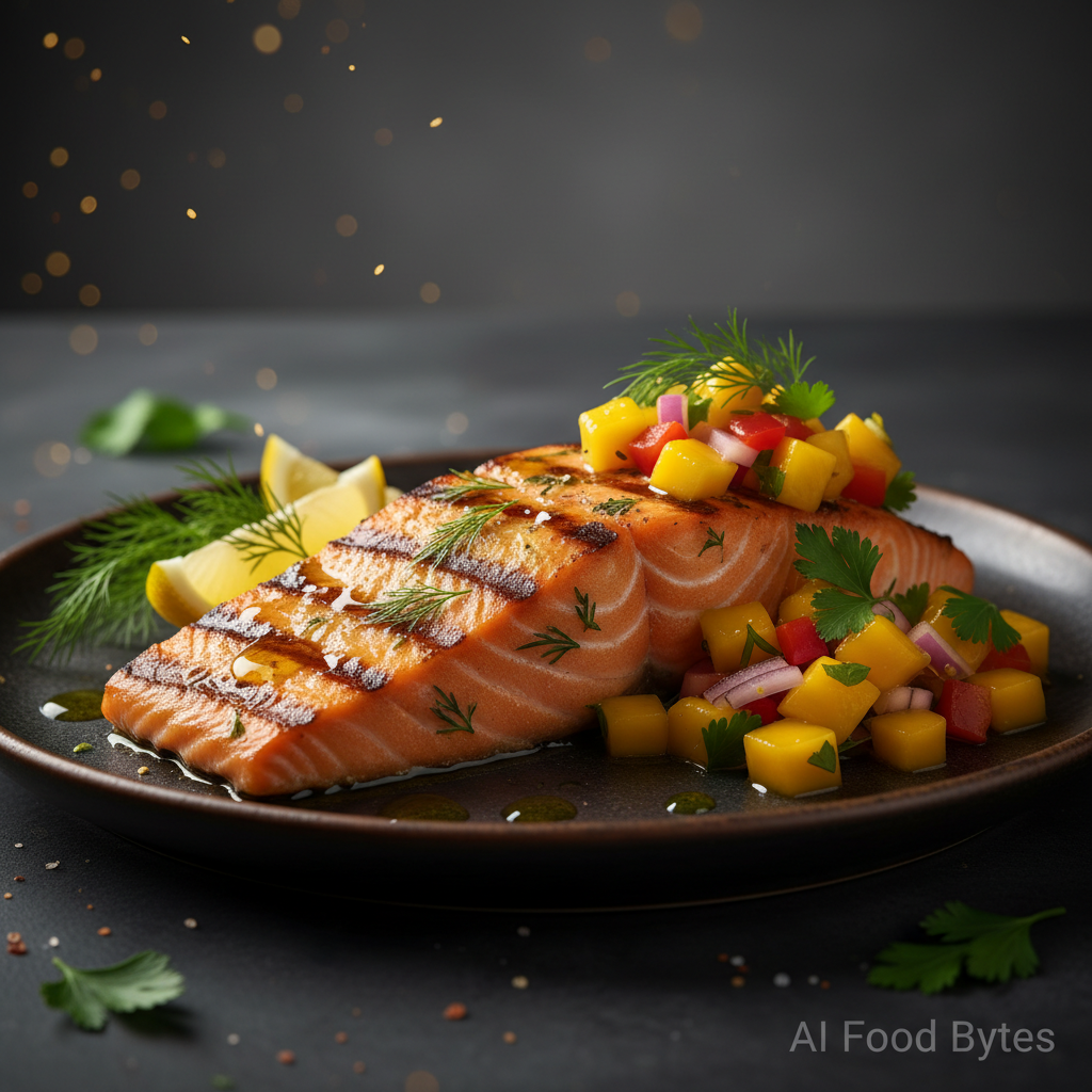 Herb-Infused Grilled Salmon with Mango Salsa gallery photo