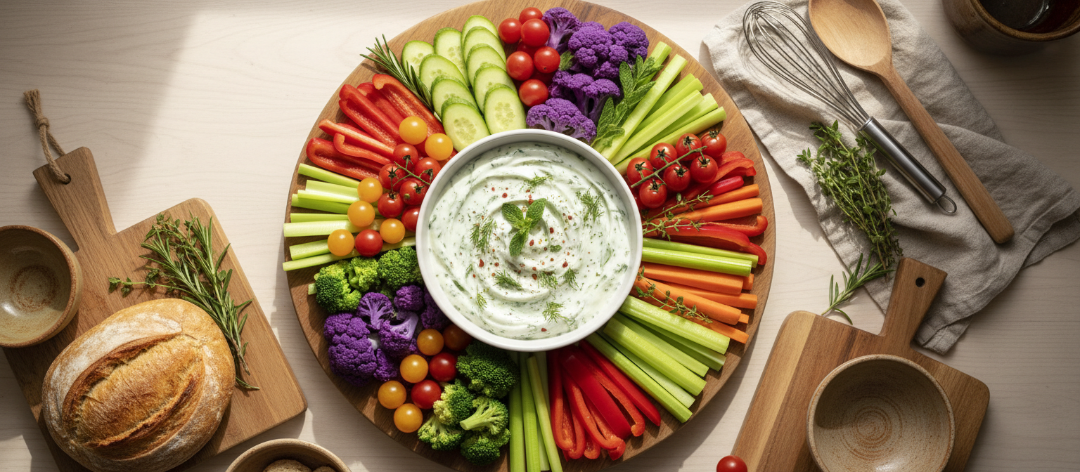 Herbed Greek Yogurt Dip with Vegetable Crudités gallery photo
