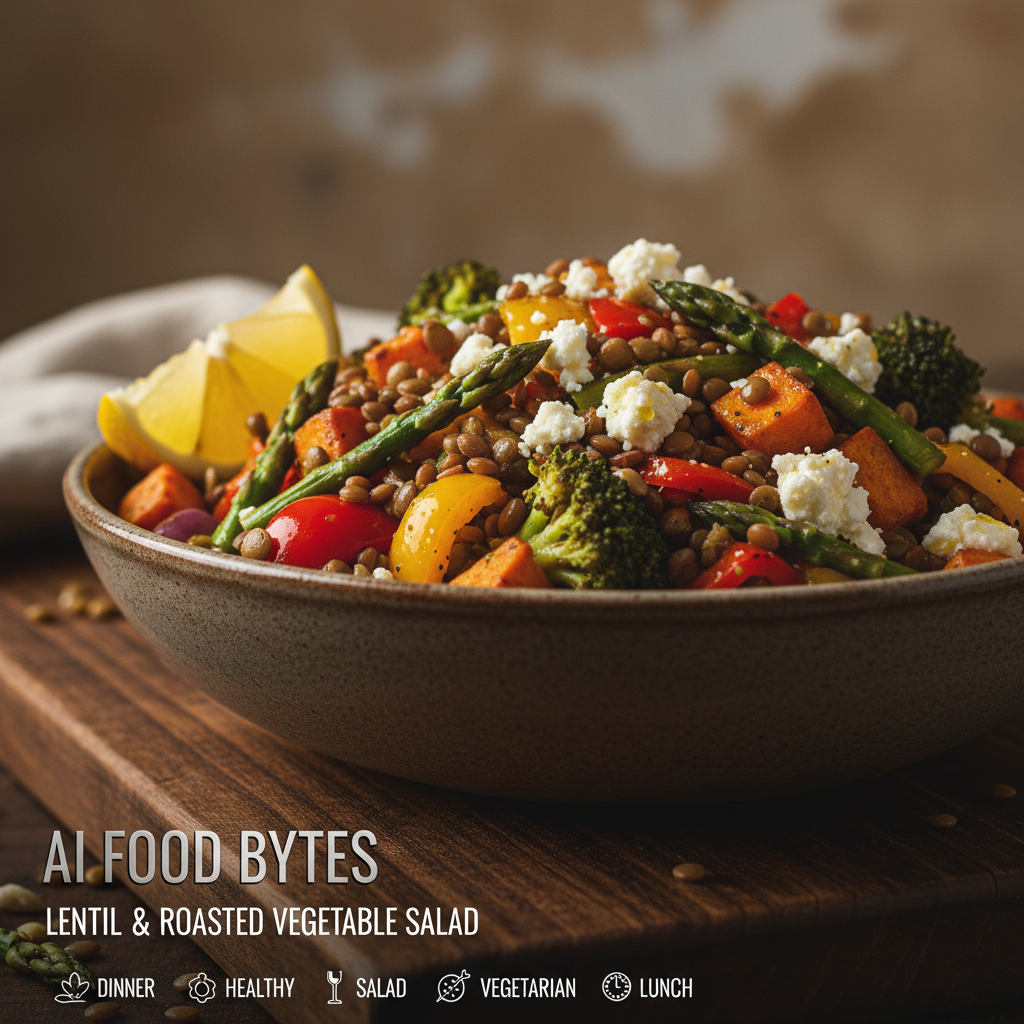 Lentil and Roasted Vegetable Salad with Feta gallery photo