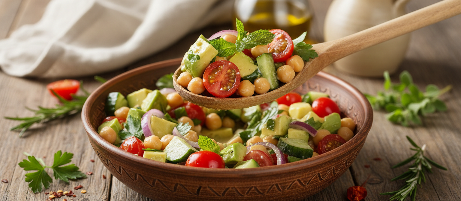 Mediterranean Chickpea Salad with Avocado gallery photo