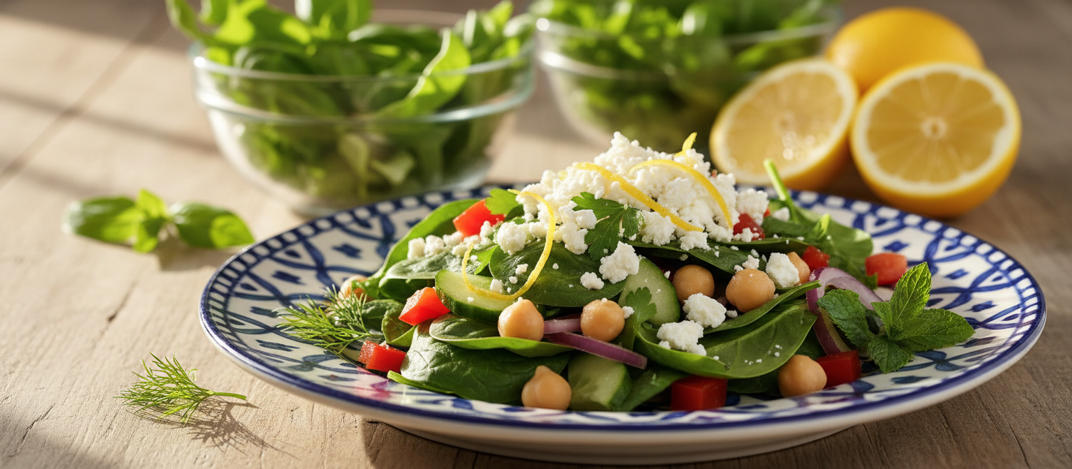 Mediterranean Spinach and Chickpea Salad gallery photo