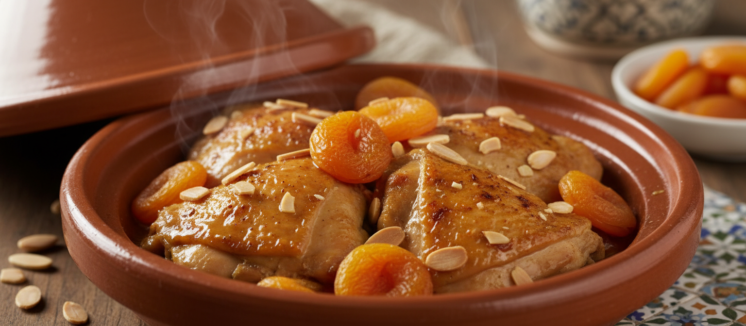 Moroccan Spiced Chicken Tagine with Apricots and Almonds gallery photo