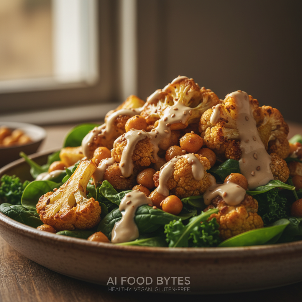 Roasted Cauliflower and Chickpea Salad with Tahini Dressing gallery photo