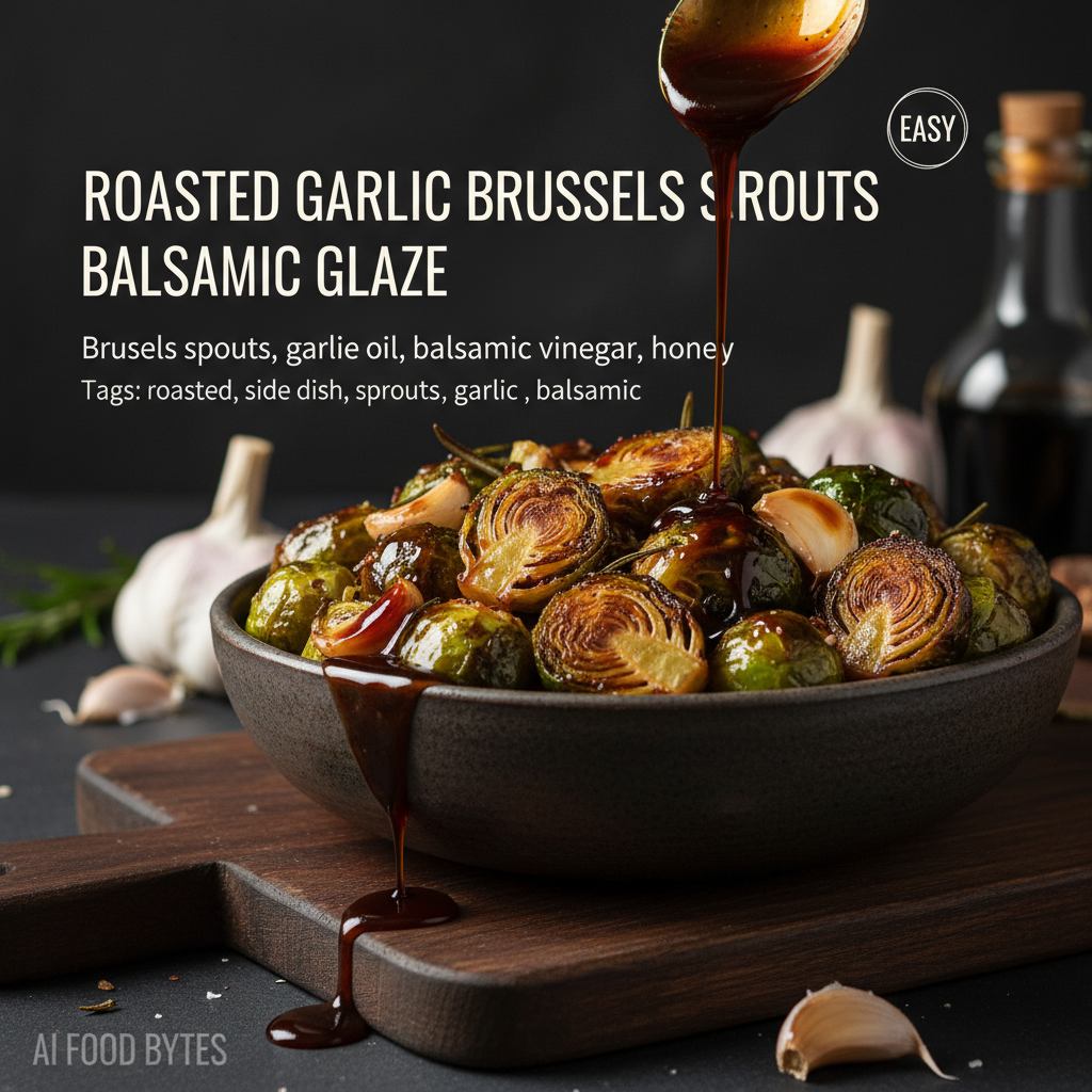 Roasted Garlic Brussels Sprouts with Balsamic Glaze gallery photo