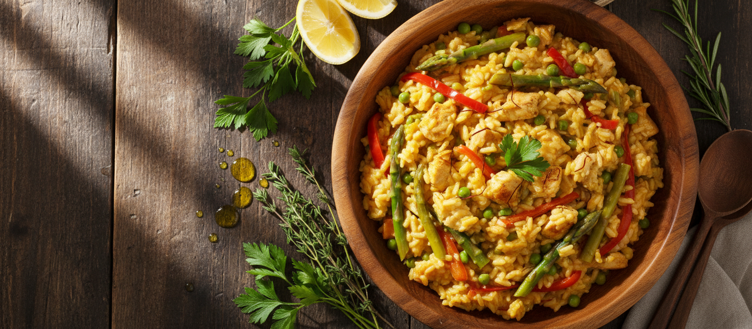 Saffron Infused Chicken and Vegetable Risotto gallery photo