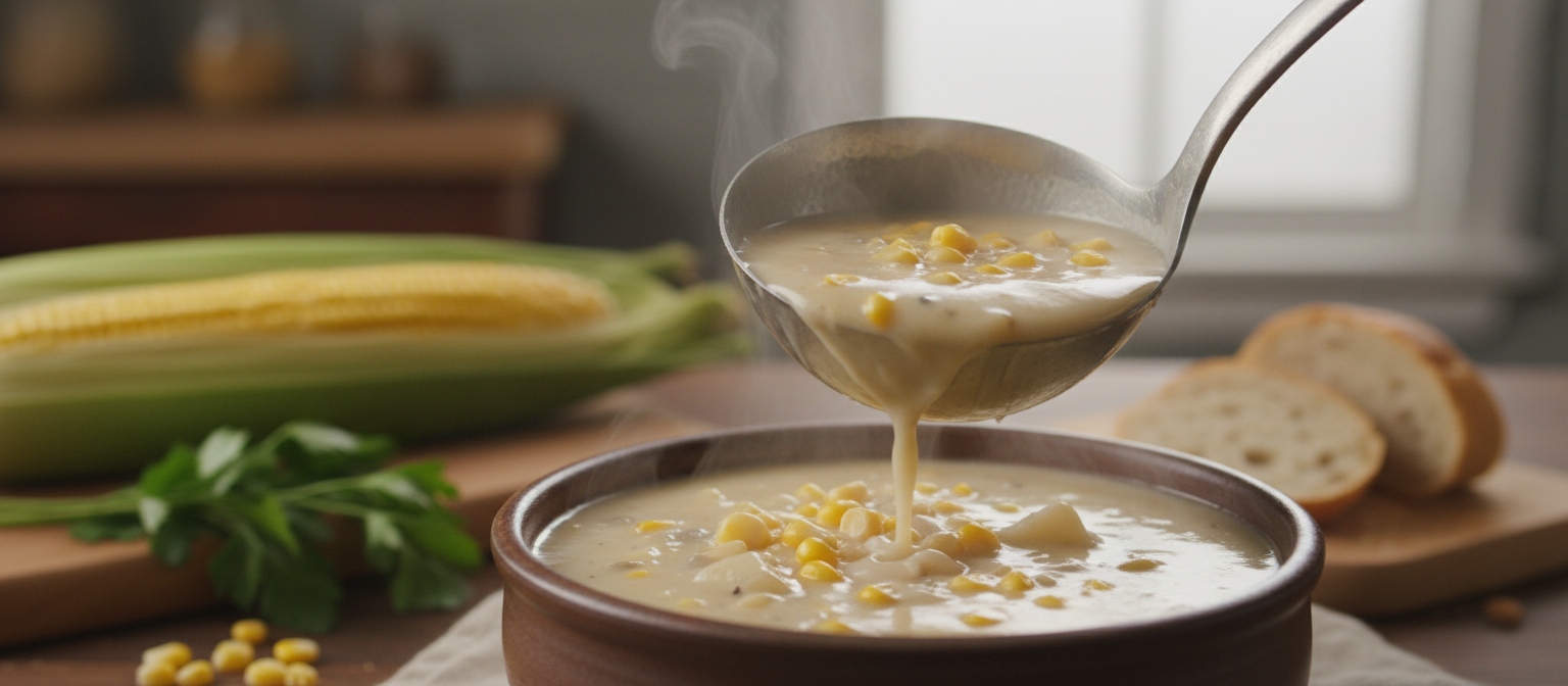 Saffron Infused Corn Chowder with Bacon gallery photo
