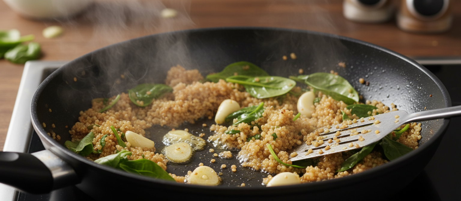 Savory Garlic Herb Quinoa with Spinach gallery photo