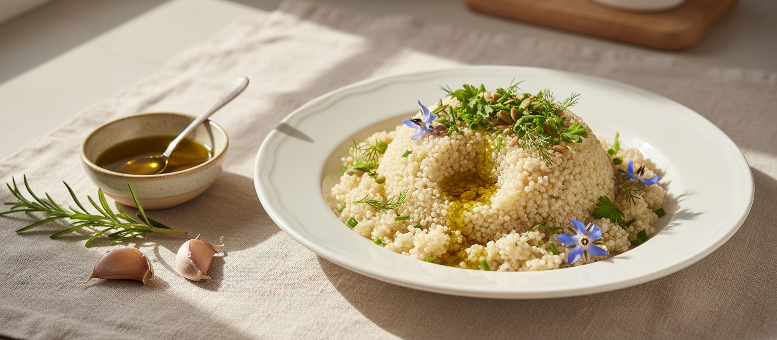 Savory Garlic Herb Quinoa with Spinach gallery photo