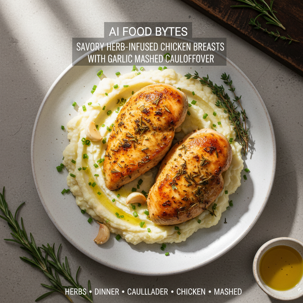Savory Herb-Infused Chicken Breasts with Garlic Mashed Cauliflower gallery photo