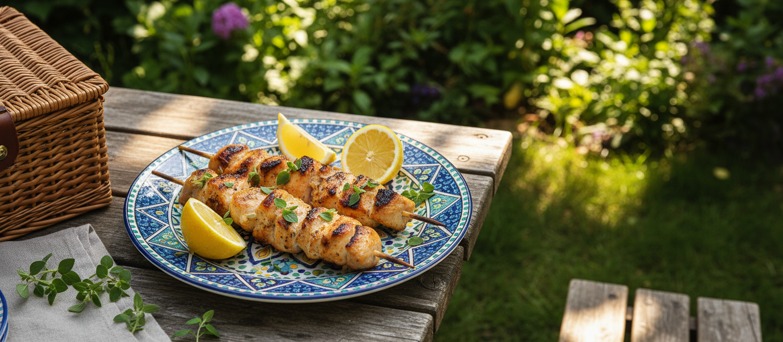 Savory Lemon Herb Grilled Chicken Skewers gallery photo