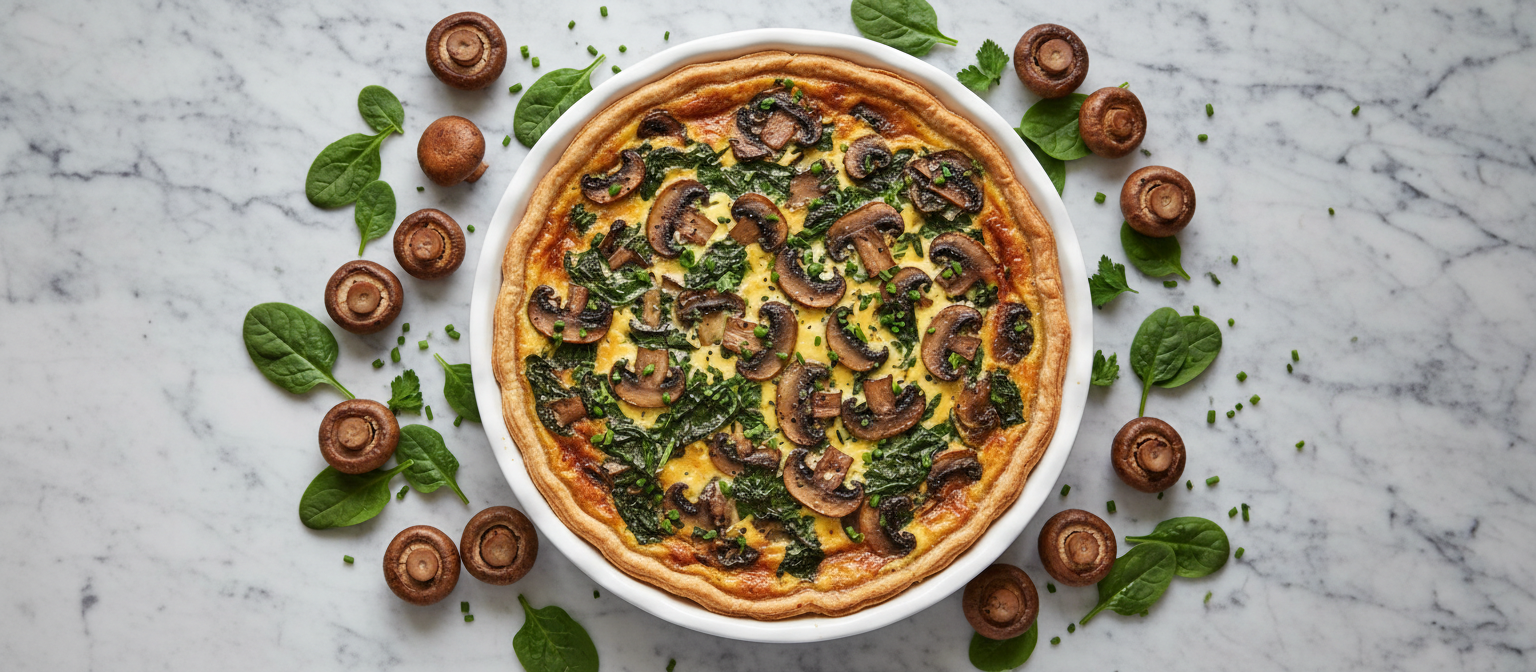 Savory Mushroom and Spinach Quiche gallery photo