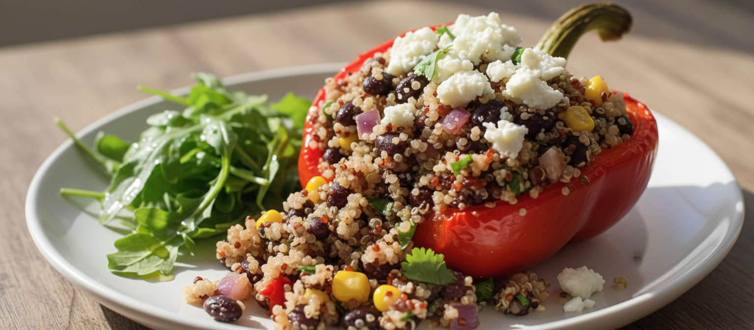Savory Quinoa and Black Bean Stuffed Peppers gallery photo