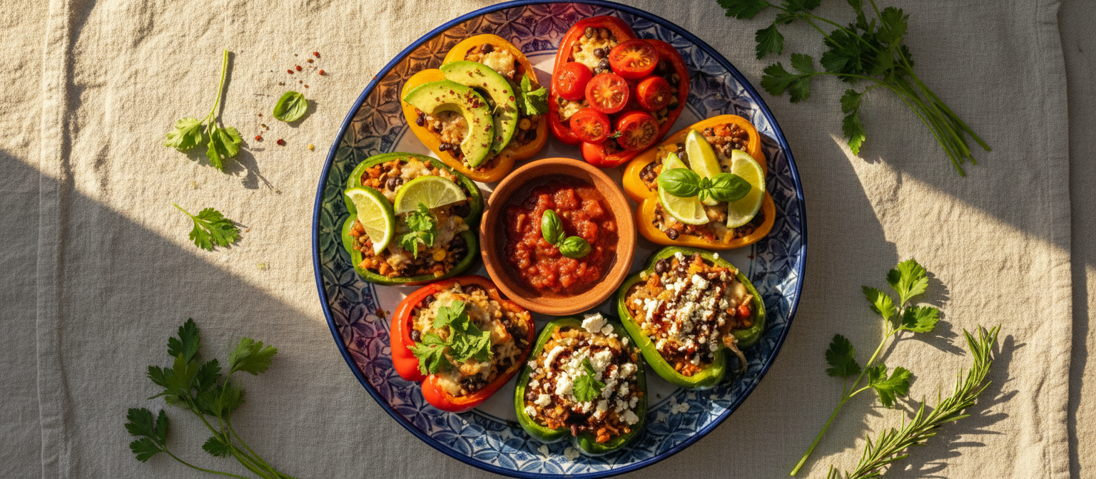 Savory Quinoa and Black Bean Stuffed Peppers gallery photo