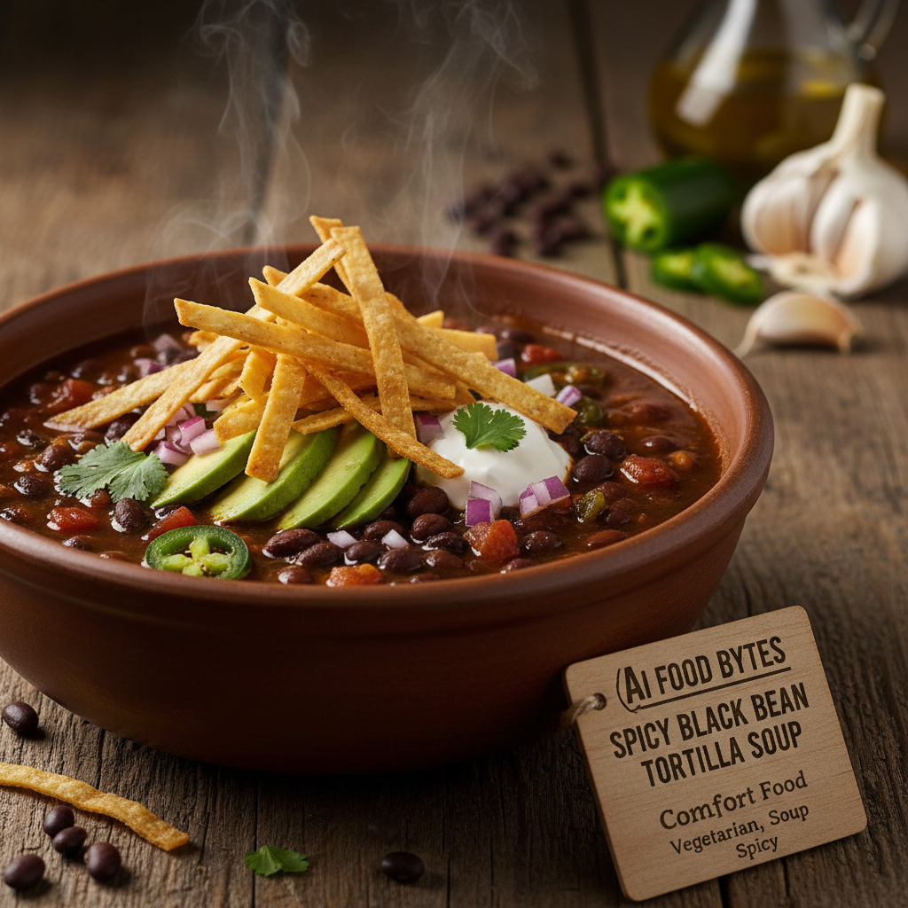 Spicy Black Bean Tortilla Soup gallery photo