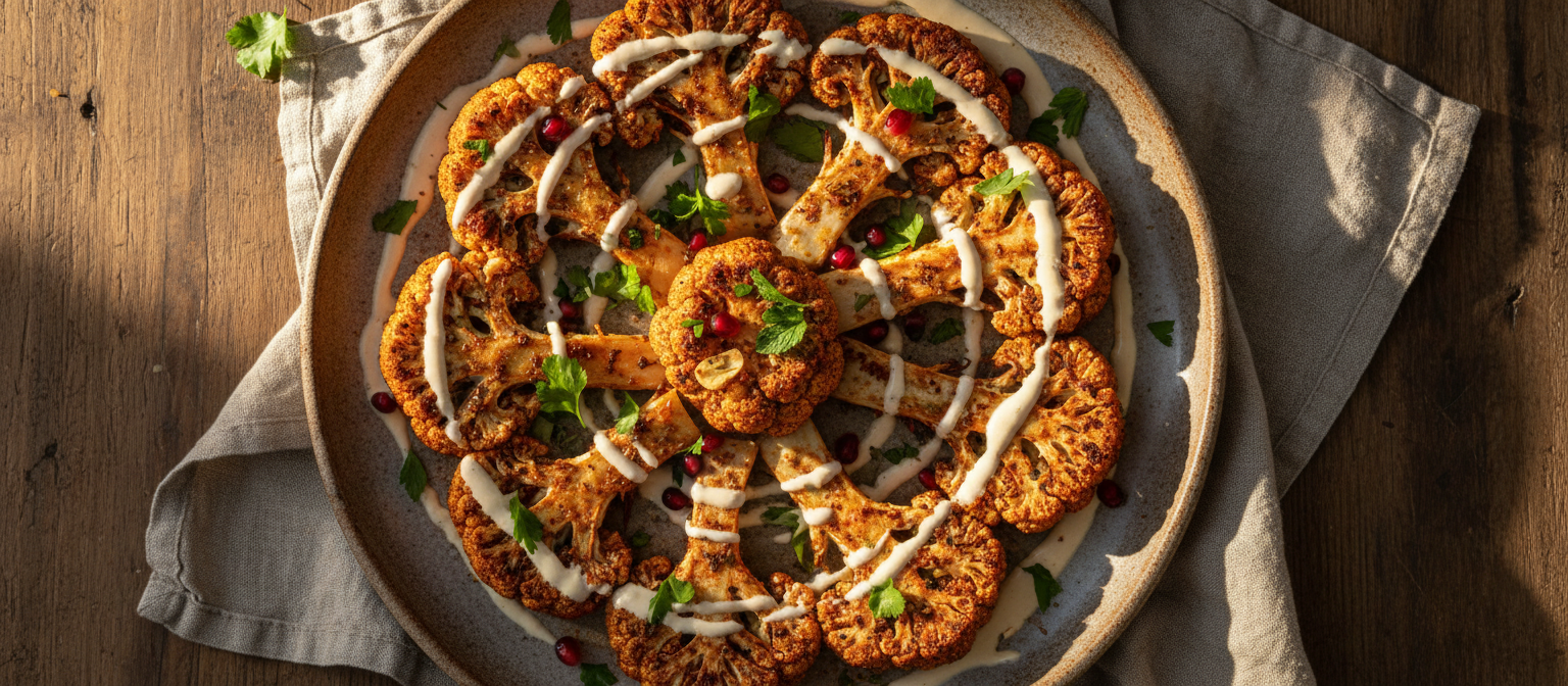 Spicy Garlic Roasted Cauliflower Steaks gallery photo