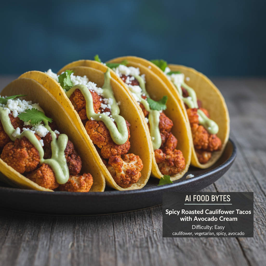 Spicy Roasted Cauliflower Tacos with Avocado Cream gallery photo