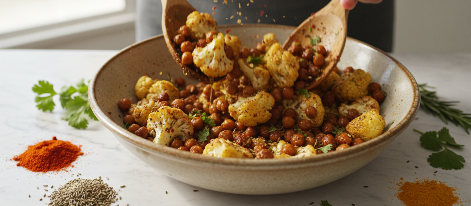 Spicy Roasted Chickpea and Cauliflower Bowl gallery photo