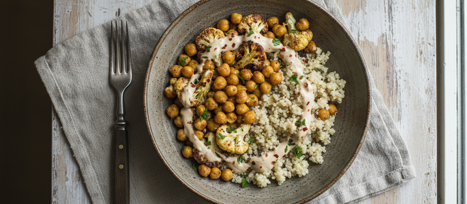 Spicy Roasted Chickpea and Cauliflower Bowl gallery photo