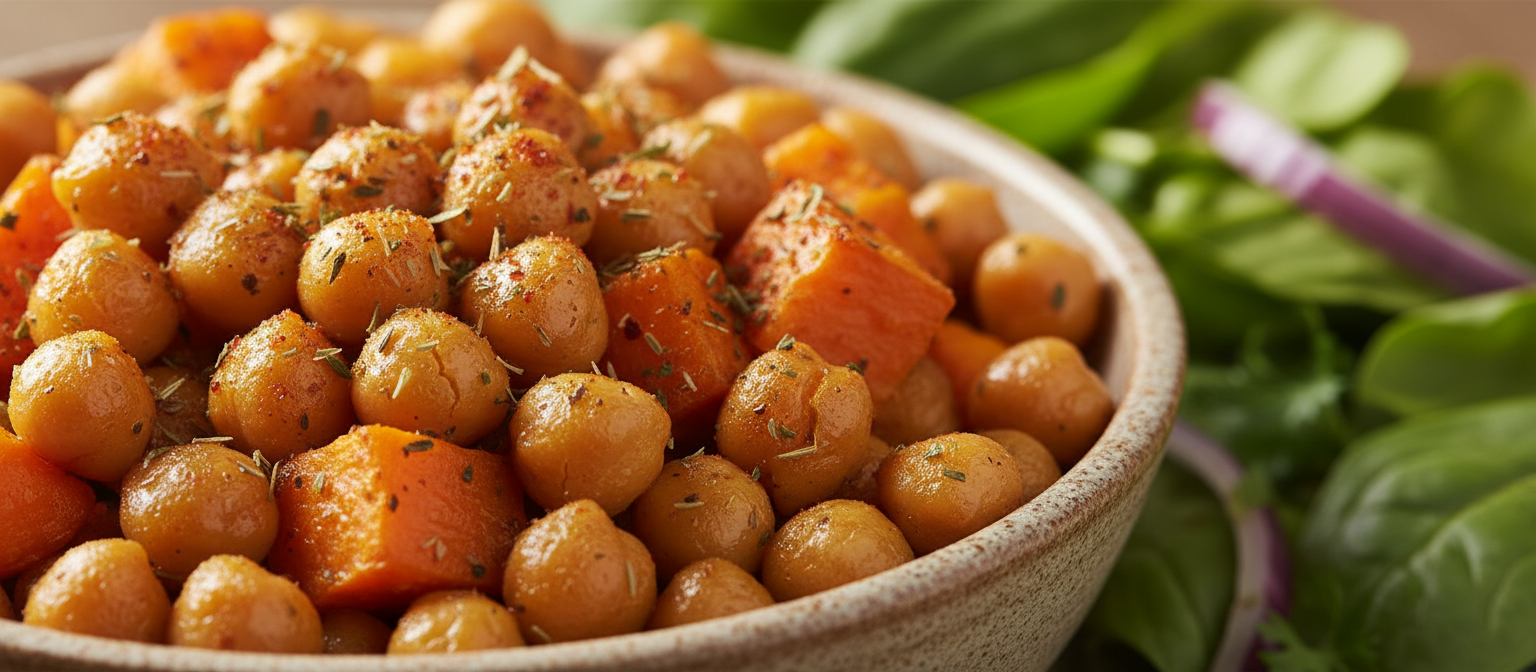 Spicy Roasted Chickpea and Sweet Potato Bowl gallery photo