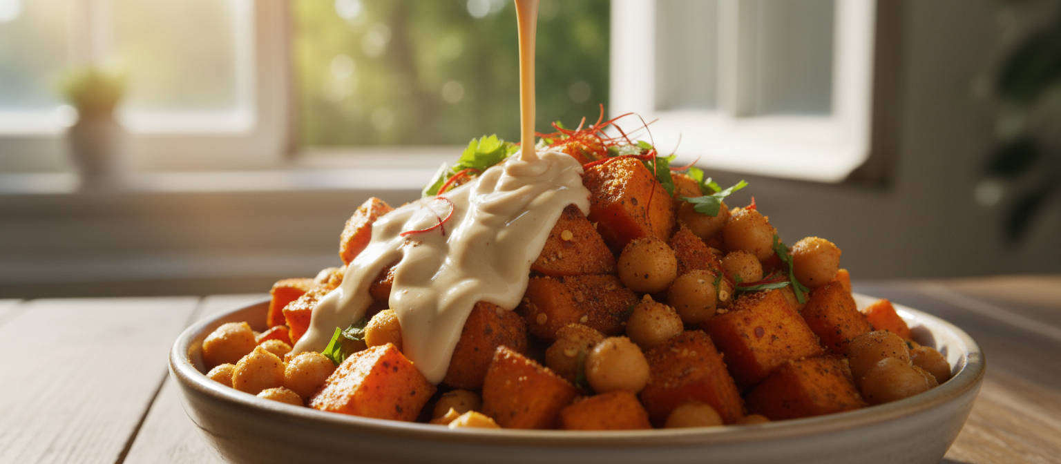 Spicy Roasted Sweet Potato and Chickpea Bowl gallery photo