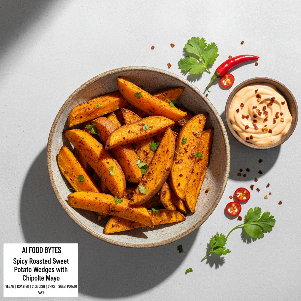 Spicy Roasted Sweet Potato Wedges with Chipotle Mayo gallery photo