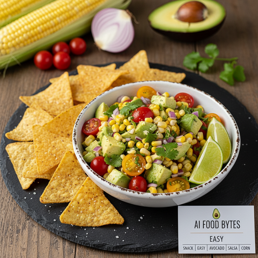 Sweet Corn and Avocado Salsa with Tortilla Chips gallery photo