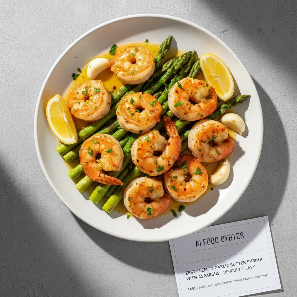 Zesty Lemon Garlic Butter Shrimp with Asparagus gallery photo