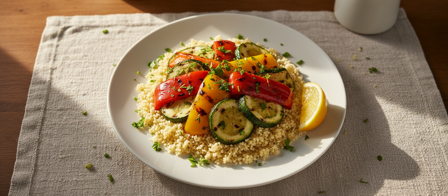 Zesty Mediterranean Couscous with Grilled Vegetables gallery photo