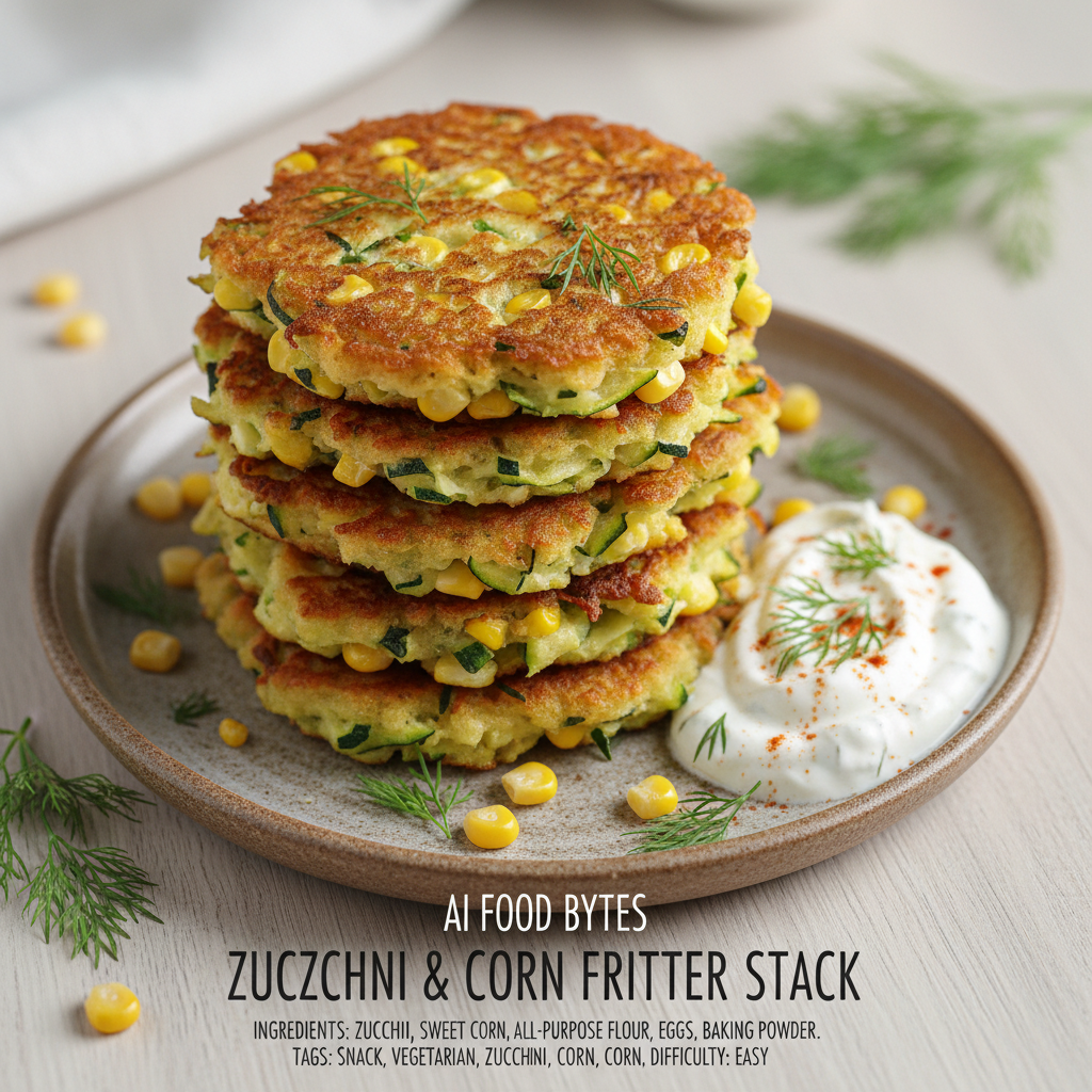 Zucchini and Corn Fritter Stack gallery photo