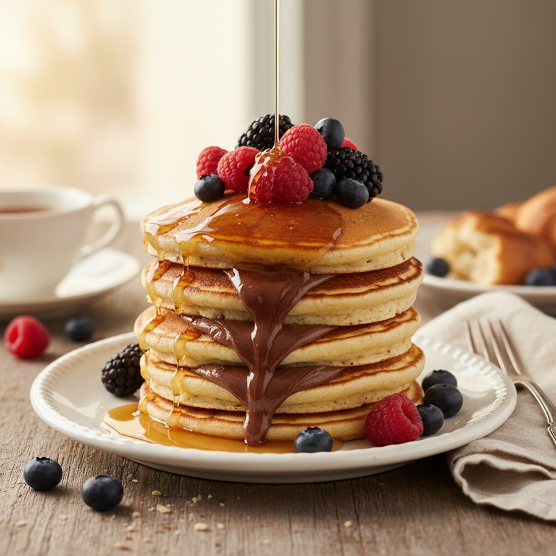 Chocolate Hazelnut Spread Stuffed Pancakes hero image