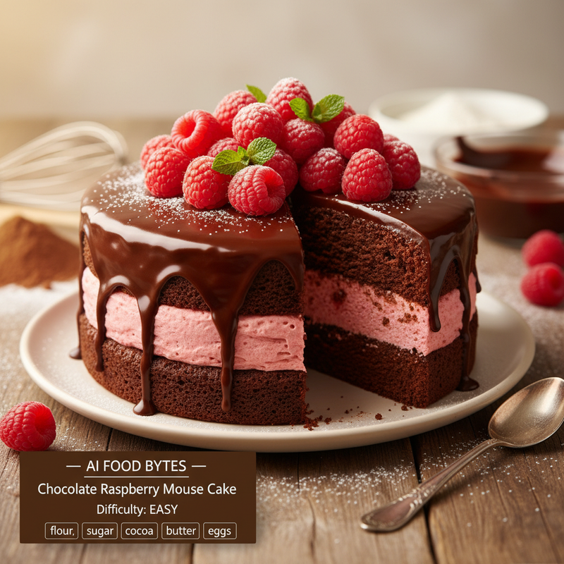 Chocolate Raspberry Mousse Cake hero image