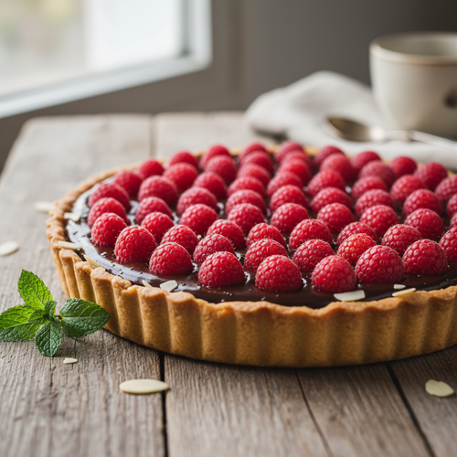 Chocolate Raspberry Tart with Almond Crust preview