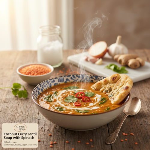 Coconut Curry Lentil Soup with Spinach preview