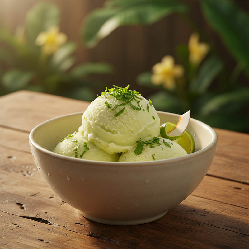Coconut Lime Sorbet with Fresh Mint hero image