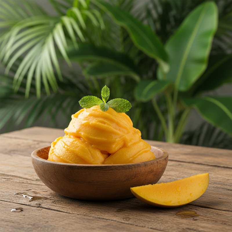 Coconut Mango Sorbet with Mint hero image