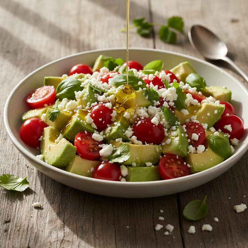 Creamy Avocado and Tomato Salad with Feta hero image