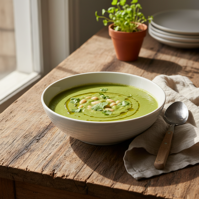Creamy Avocado and White Bean Soup hero image
